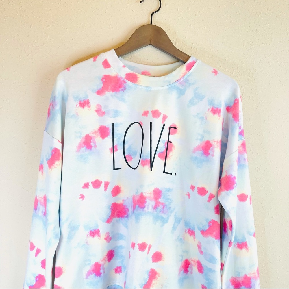 Rae Dunn Love Tie Dye Women’s Sweatshirt Size Small NWT - Picture 2 of 8
